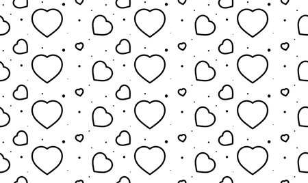 Hearts symbol seamless pattern. Geometric seamless pattern can be used for textiles. Modern abstract...