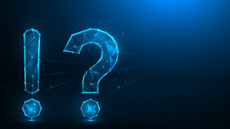 Question mark and exclamation mark low poly designのイラスト素材