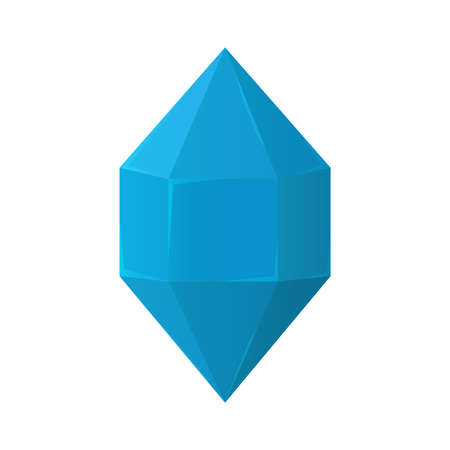 Vector cartoon blue crystal isolated on white backgroundのイラスト素材