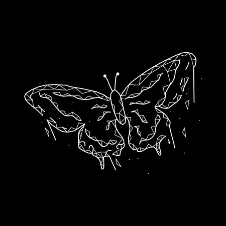 Geometric butterfly flies to the top.のイラスト素材