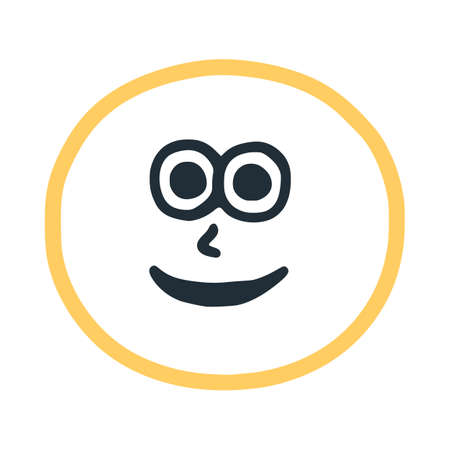 Letter o happy eccentric smiling character, smiley face vector clip artのイラスト素材