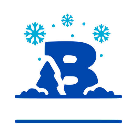 Letter B and winter composition monogram, vector logo, emblems or initial design.のイラスト素材