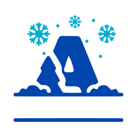 Letter A and winter composition monogram, vector logo, emblems or initial design.のイラスト素材