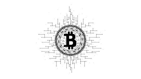 Bitcoin polygonal vector illustration on a white background. Cryptocurrency low poly designのイラスト素材