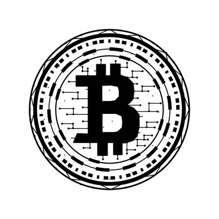 Bitcoin digital vector illustration on a white background. Cryptocurrency low poly designのイラスト素材