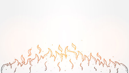 Polygonal vector illustration of flames of fire. Campfire concept. Futuristic abstract background, banner or template.のイラスト素材