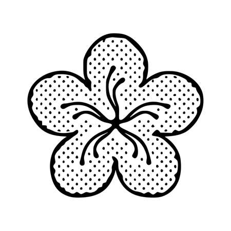 Blossom doodle icon isolated on white backgroundのイラスト素材