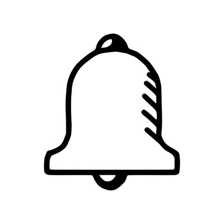 Bell hand drawn icon isolated on white background. Fruit cartoon vector illustration.