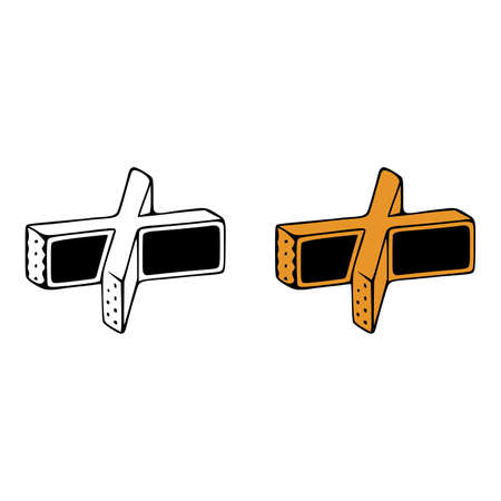 Isometric letter x doodle vector illustration on white background. Letter clip art.のイラスト素材