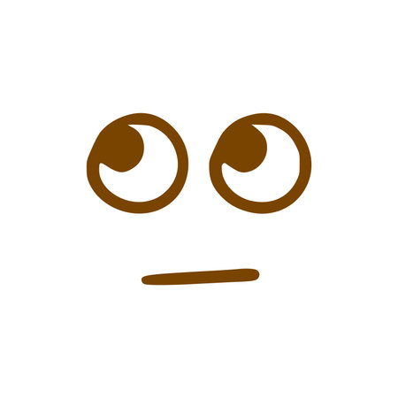 Upset face doodle icon. Emoticon in hand drawn style isolated on white backgroundのイラスト素材