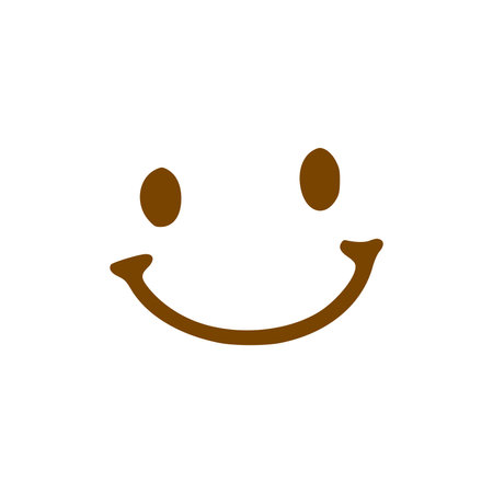 Happy face doodle icon. Emoticon in hand drawn style isolated on white backgroundのイラスト素材