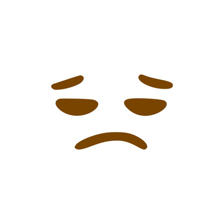 Frustrated face doodle icon. Emoticon in hand drawn style isolated on white backgroundのイラスト素材