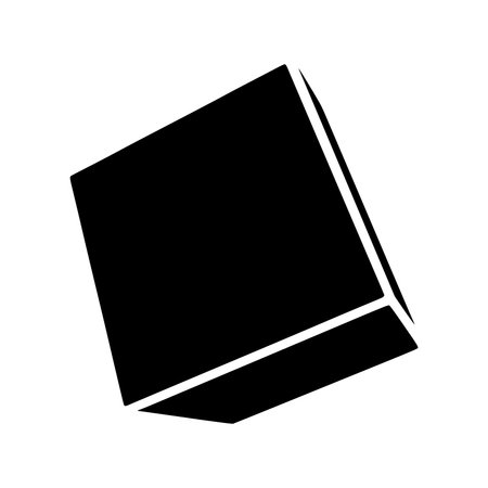 Cube Glyph icon isolated on white backgroundのイラスト素材