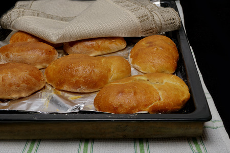 fresh hot piesの写真素材