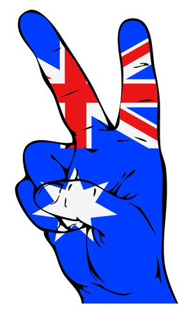 Peace sign with Australian flagのイラスト素材