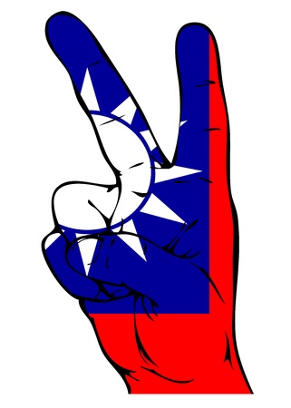 Peace Sign of the Taiwan flagのイラスト素材
