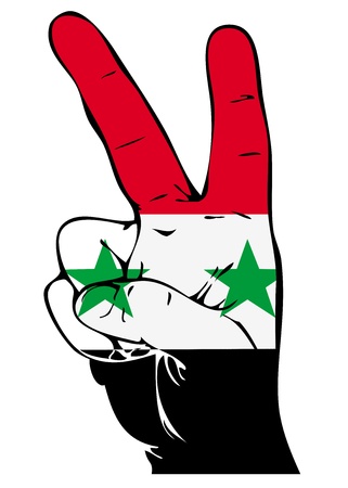 Peace Sign of the Syrian flagのイラスト素材