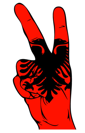 Peace Sign of the Albanian flagのイラスト素材
