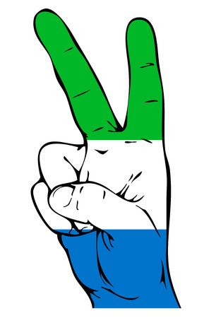 Peace Sign of the Sierra Leone Flagのイラスト素材