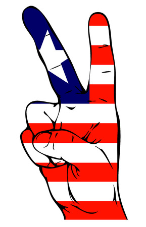 Peace Sign of the Liberian flagのイラスト素材