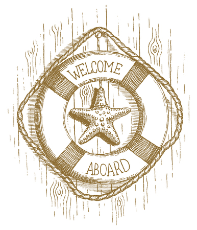 Lifebuoy drawn by handのイラスト素材