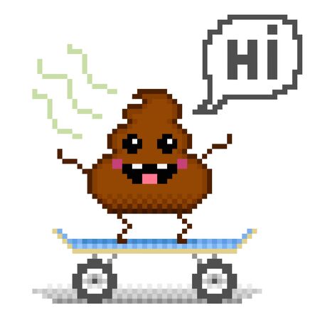 Happy waste riding a skateのイラスト素材