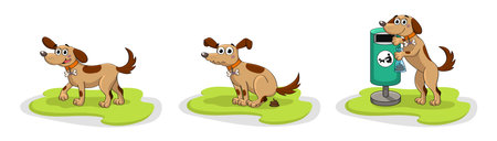 Dog that cleans up after itselfのイラスト素材