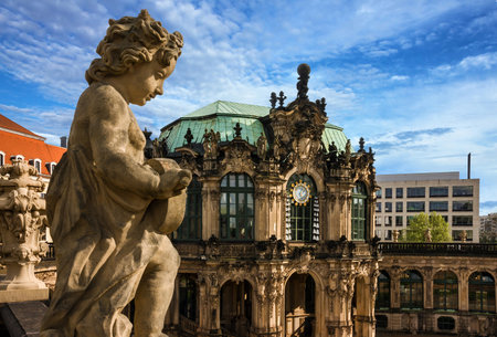 Dresden, Germany - May 30, 2022: Zwinger Museum statueのeditorial素材