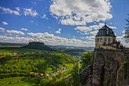 germany. Castle Koenigstein Saxon Switzerlandのeditorial素材