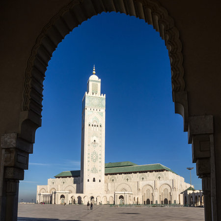 Casablanca, Morocco. Mosque Hassan II buildingの写真素材