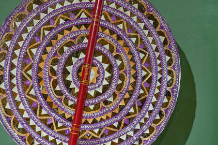 Wheel of samsara in a Buddhist temple, Sri Lankaの写真素材