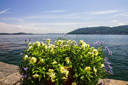 Stresa lake view, Lago Maggiore, Italy, Lombardyの写真素材