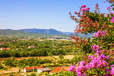 Bosnia and Herzegovina rural landscape village viewの写真素材