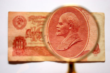 old cash ruble Stallin,CCCP 1961の写真素材