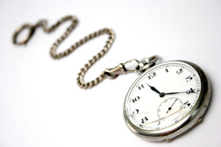 pocket watch broken in isolated