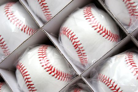 baseballs in the boxの写真素材