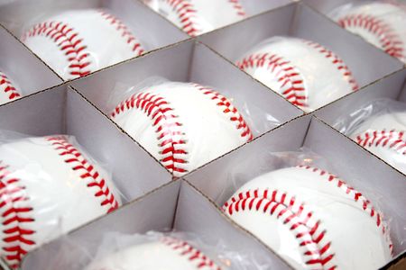baseballs in the boxの写真素材