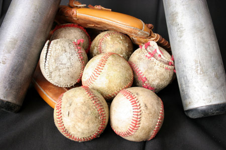 Baseballs, Glove and Batの写真素材