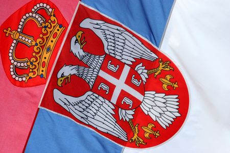 Flag of republic Serbiaの写真素材