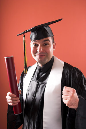 happy graduation a young manの写真素材