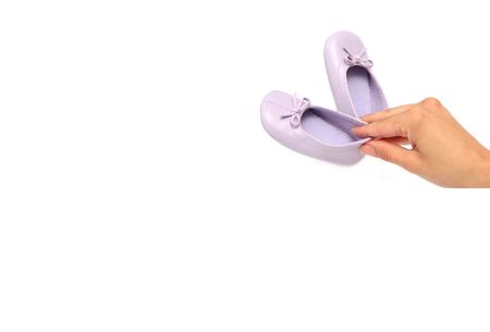 girl shoes on white background, presentationの写真素材