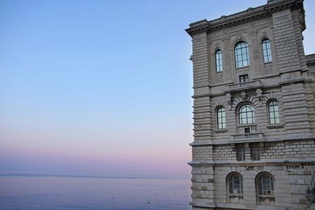 View of the Oceanographic Museum in Monacoの写真素材