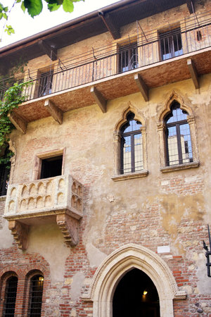 details Romeo and Juliet balcony in Verona, Italyの写真素材