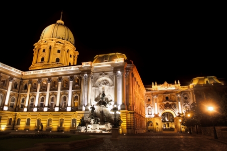 shot of night Buda Castle in Budapest, Hungaryの写真素材