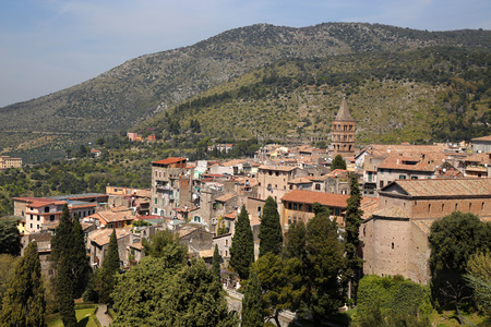 View of Tivoli ( near Rome )from the villa d`Este, Italyの写真素材