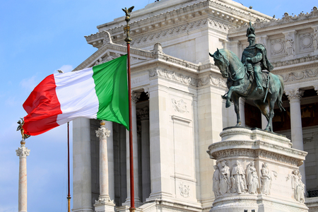 The Piazza Venezia, Vittorio Emanuele, Monument for Victor Emenuel II, in Rome, Italyのeditorial素材