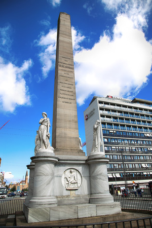 COPENHAGEN, DENMARK - AUGUST 16, 2016: The Liberty Memorial is placed on Vesterbrogade, and was erected in 1779. year in Copenhagen, Denmark on August 16, 2016.のeditorial素材