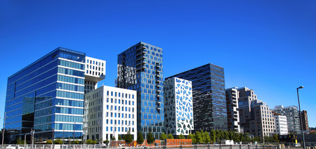 Panoramic View Of Modern buildings in Oslo, Norwayの写真素材