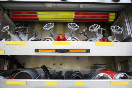Rescue Equipment Inside packed inside a fire truck