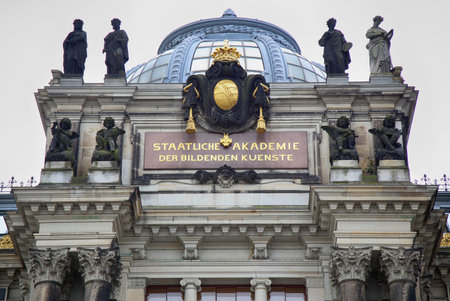 DRESDEN, GERMANY â AUGUST 13, 2016: Dresden Academy of Fine Arts - University of visual arts (HfBK Dresden) in Dresden, State of Saxony, Germany on August 13, 2016.のeditorial素材